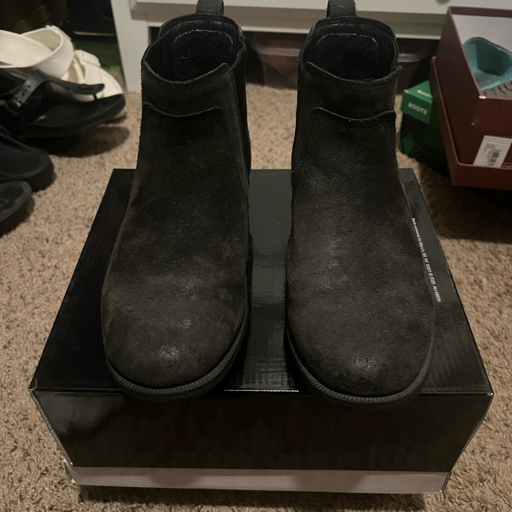 UGG Black Ankle Boots Suede Slip-On